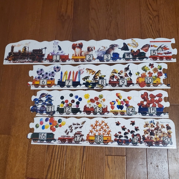 Melissa & Doug Number Train Floor Puzzle Over 9 Feet Long 21 Pieces Counting 425 - Picture 6 of 8